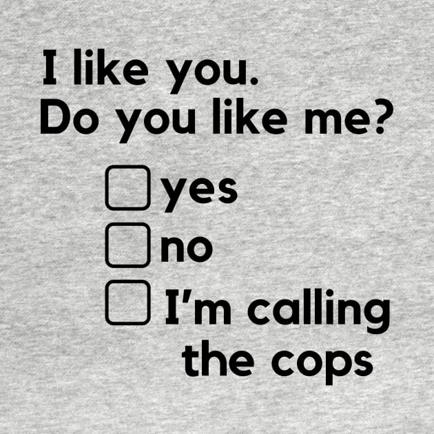 I like you. Do you like me? - a funny relationships design with a harassment twist. by C-Dogg